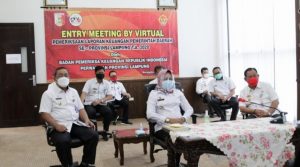 Bupati Winarti Entry Meeting Secara Virtual Bersama Kepala BPK RI  Perwakilan Lampung