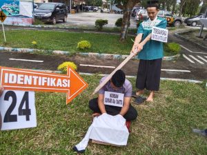 Polisi Gelar Rekonstruksi Pembunuhan Pengganda Uang di Kampung Bumi Dipasena Makmur