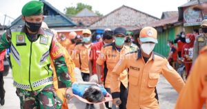 BPBD Tulang Bawang Laksanakan Simulasi Penanganan Banjir di Tugu Jelabat