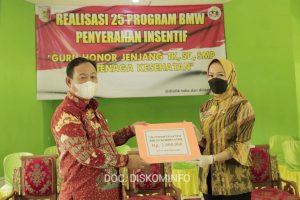 Realisasikan Bagian 25 Program BMW, Bupati Winarti Melalui Sekda Anthoni Serahkan Insentif Tenaga Kesehatan dan Honorer