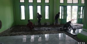TMMD-112 Kodim 0426 Tuba Renovasi Masjid Jami’ Rodhotul Jannah Gedung Meneng